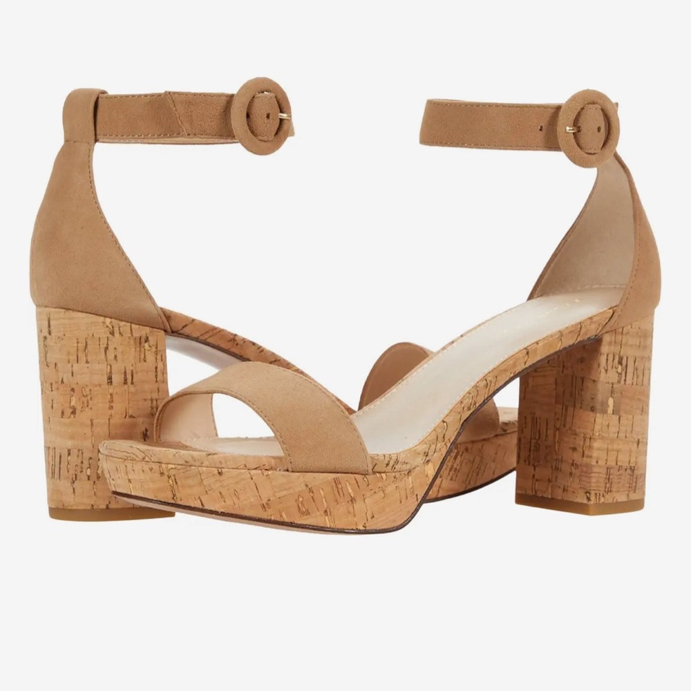 Pelle moda Amari latte block heel sandal sz 8.5 M